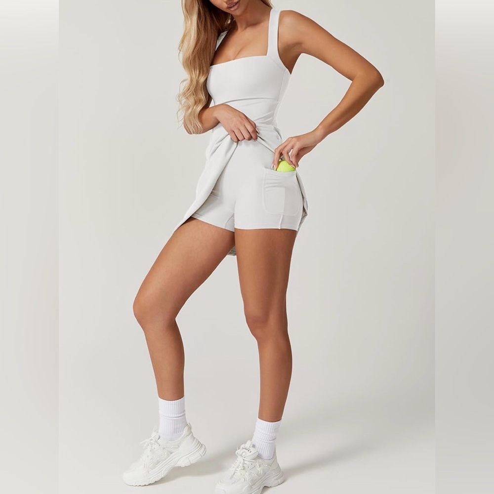 Qinsen Women's White Athletic Dress